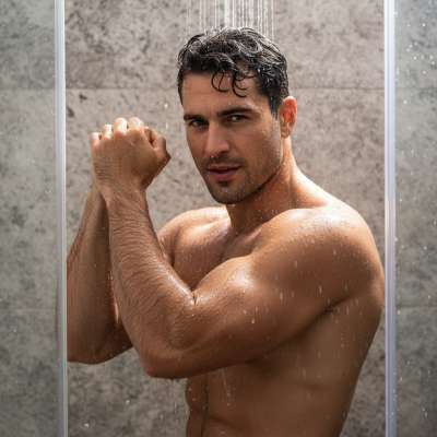 Nothing beats the raw beauty of a strong man stepping into the shower. 💦🔥 Celebrate the power and grace of masculinity....