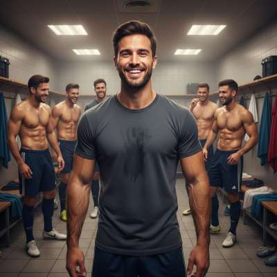 Celebrating the raw beauty of masculinity 🏳️‍🌈⚽ A moment of pure joy in the locker room. Strength, confidence, and...