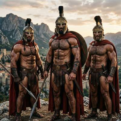 Every Spartan warrior’s physique is a masterpiece—nature’s finest sculpted in marble. 🏛️💪 #malebeauty #antiquity #military