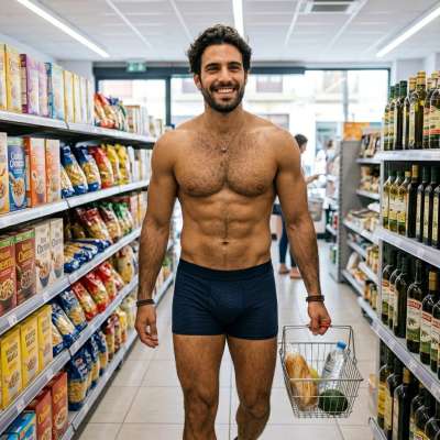 Every time you see a guy shopping in his underwear, remember: confidence is the sexiest accessory. 😏🔥 #kitchen #underwear...