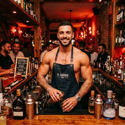 Smooth moves, sharp smile—this barista knows how to serve up charm with every drink. 🍸✨ #kitchen #worker #smoking