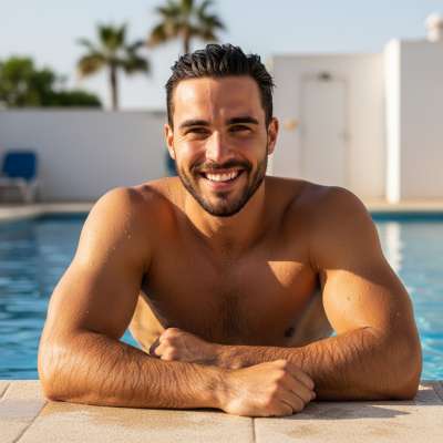 Every splash, every smile—this is the art of confidence. 💦🔥 #pool #wet