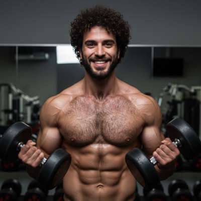 Every time he flexes, the world pauses to admire that sculpted, hairy chest. Pure gym magic. 🔥 #gym #athlete