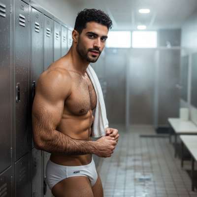 Every day is leg day when you look this good. 💪🏼 Swipe to see this hunk flexing in the locker room. #malebeauty #lockerroom...