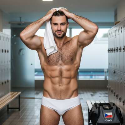 From the pool to the locker room, pure masculine beauty in motion. Every ripple of muscle tells a story of strength and...