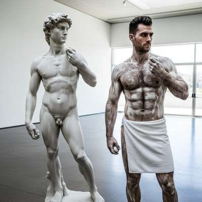 Every inch of him is pure art. Pose like Michelangelo’s David? More like flawless perfection. 🏛️🔥 #malebeauty #antiquity...