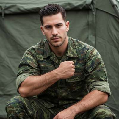 Hot. Dangerous. Unapologetically masculine. The military look never fails to turn heads. #military #studio