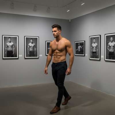 Every step, every curve—art in motion. The male form is poetry. #malebeauty #artgallery