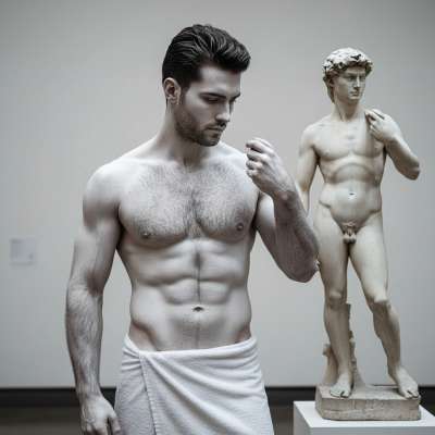 Every curve, every line—pure art. The modern-day David? More like the modern-day dream. 🔥 #malebeauty #antiquity #athlete