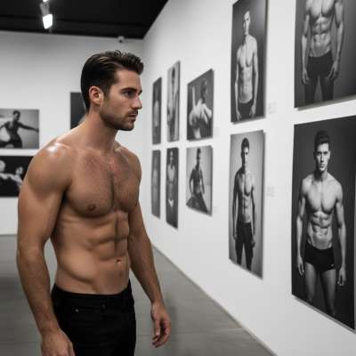Every curve, every line—art in motion. Celebrate the beauty of the male form at its most raw and powerful. #artgallery...