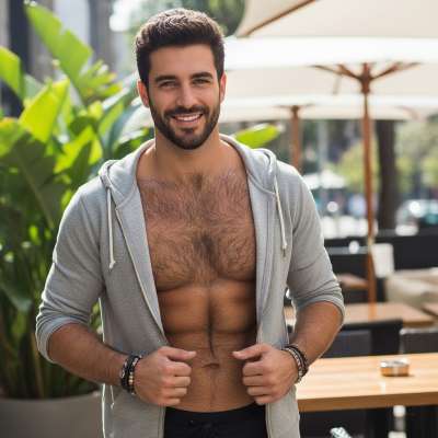 Flaunt that furry chest with pride! Every ripple of muscle tells a story of strength and confidence. Celebrate the beauty of...