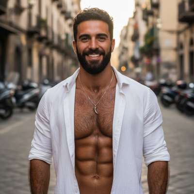 Every inch of him is pure art—hairy chest, bold confidence, and a smile that says "take it all in." 🔥 #street #athlete