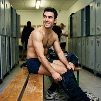 Every locker room deserves a showstopper. 🔥 Drop your towel and let the magic happen. #malebeauty #lockerroom #athlete