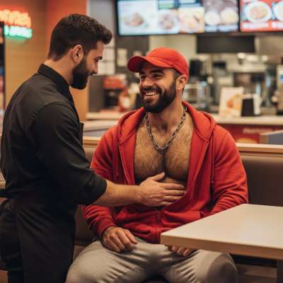 Every touch tells a story. Celebrate the art of masculinity, where strength meets desire. 🔥 #fastfood #couple