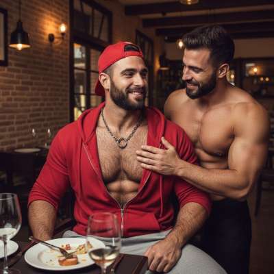 Every touch tells a story. Celebrate the art of masculinity and the confidence that comes with it. #kitchen #couple #hairy