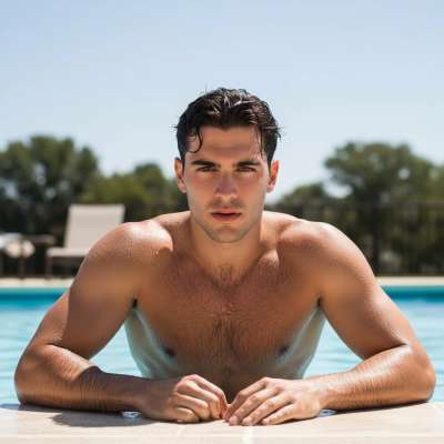 Every dip and curve, the water’s kiss reveals it all. The summer sun loves what it sees. #pool
