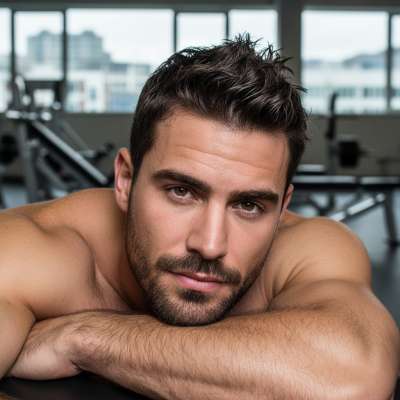 Every drop of sweat glistening on his sculpted body is pure art. Fitness goals? More like art goals. #malebeauty #gym...