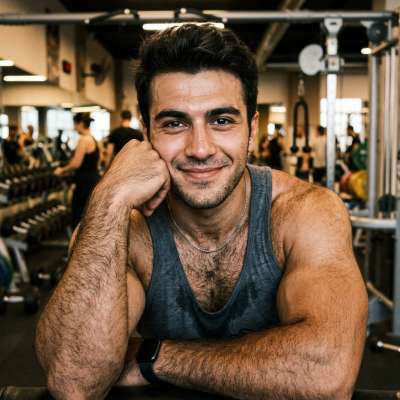 Every drop of sweat glistens on his sculpted frame—nature’s masterpiece in motion. 🔥 #gym #hairy #athlete