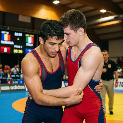 Every drop of sweat, every flex of muscle—pure art. Greek wrestling never looked this good. #athlete #couple