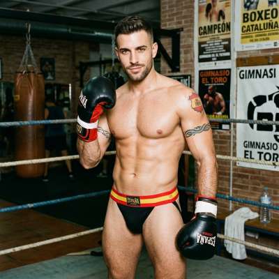 Every drop of sweat, every ripple of muscle—this fighter’s body is pure art. 🔥 #malebeauty #gym #athlete #jockstrap #boxer