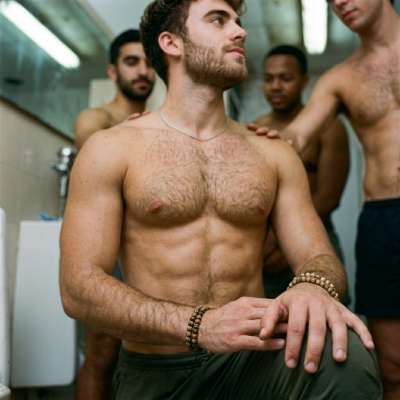 Every curve, every line—pure art. Kneeling in the light, he owns the room. Celebrate the beauty that stops time. #malebeauty...