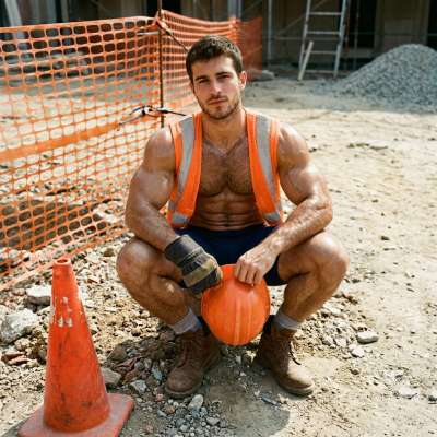 Every day at the construction site, this hunk proves that hard hats and hard bodies go hand in hand. 💪🔨 #worker
