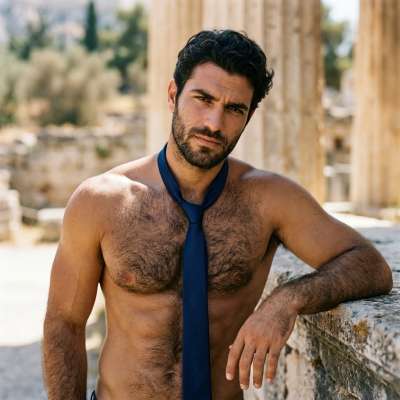 Every cravat, every curl—this hairy hunk owns the room without even trying. 😏🔥 #antiquity #hairy