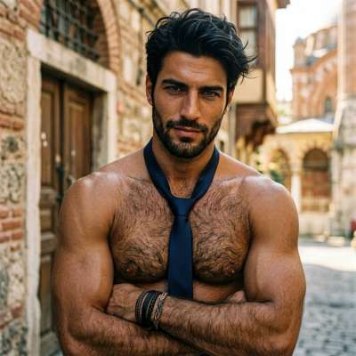 Every hairy guy deserves a tie—and a spotlight. 😏 #street #hairy
