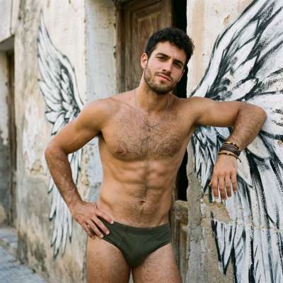 Flaunt those wings and that confidence—perfection has no limits. 😏✨ #street #underwear