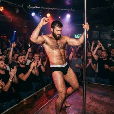 Hot muscles glisten under the spotlight as he owns the stage with every move. Pure magnetism in motion. #malebeauty #studio...