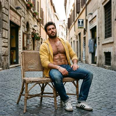 Every curve of his body, every relaxed pose, turns the street into his runway. A timeless beauty captured in the simplest...