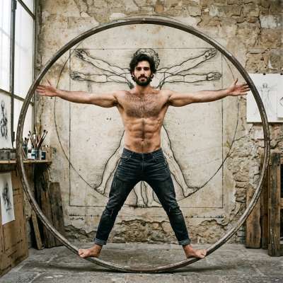 Every man is a masterpiece—just like this Vitruvian man reimagined. Perfection in every line, every curve. Celebrate the...