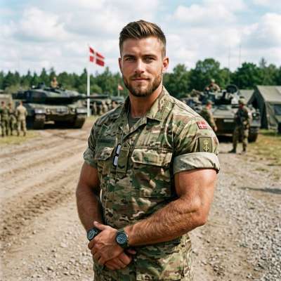 A Danish soldier smiles. #malebeauty #military #nature #travel