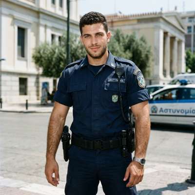 A policeman smiles. #malebeauty #street #police