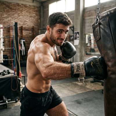 Every punch lands with power, but the real knockout is that sculpted physique. Beauty that fights back. #gym #athlete #boxer