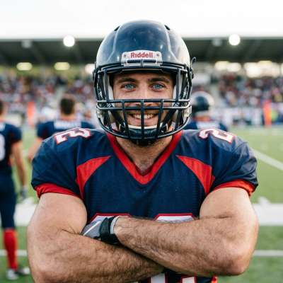 Every inch of him is pure perfection—smile included. 🏈✨ #athlete