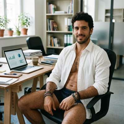 Every morning, he turns mundane into magic—just another day in his underwear, redefining effortless charm. #malebeauty...