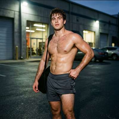 Every drop of sweat tells a story. The gym parking lot just got a new chapter. 💪🔥 #street #gym #underwear
