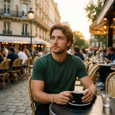 Sipping coffee with a smile that could melt the coldest heart. ☕️🔥 #street