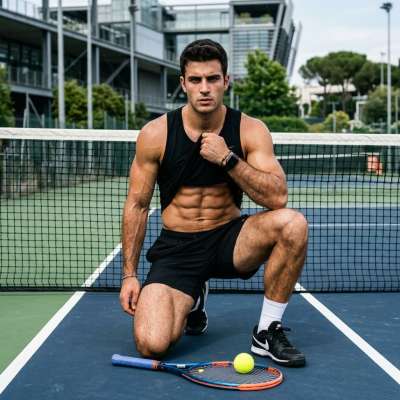 Every serve, every swing—this athlete’s body is pure art. 🎾✨ #malebeauty #athlete #nature #travel