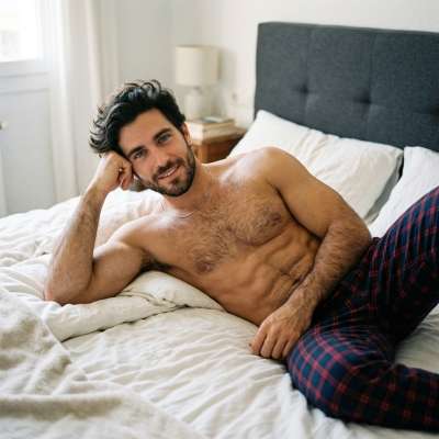 Every morning starts with a furry dream. Wake up next to this gorgeous bear and let the day unfold. #malebeauty #bedroom...