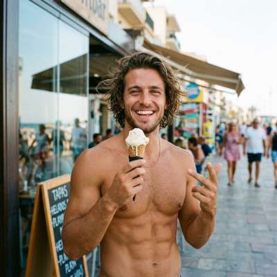 Every flex deserves a sweet reward. 🍦💪 Celebrate the beauty of the male form in all its glory. #malebeauty #street #athlete...