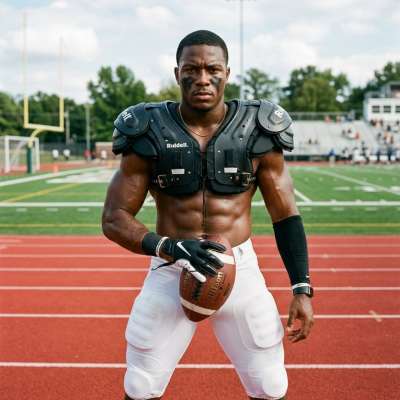 Every inch of him is pure art. Football meets fantasy. #malebeauty #athlete #nature