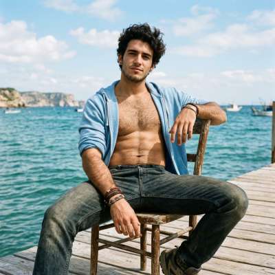 Every evening on the pier, there’s a moment that stops time. The way the light dances on his skin, pure art in motion....