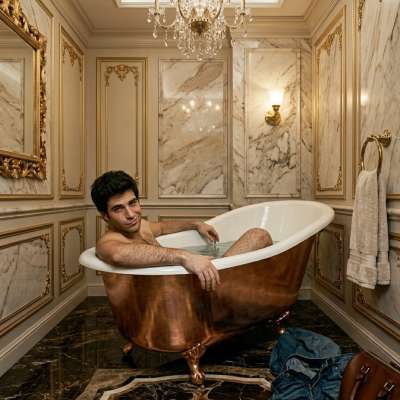 Splashing in the cool embrace of water, every ripple highlights the artistry of masculinity. Dive into the beauty of raw,...