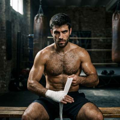 Hot Spanish hunk flexing raw masculinity with every ripple of his sculpted torso. That natural fur and rugged charm? Pure...