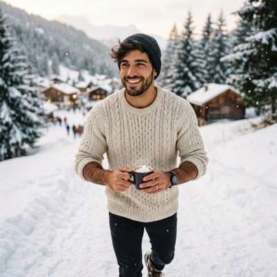 Sipping hot chocolate in the snow, every step a masterpiece. 🌨️☕️ #snow #nature #travel
