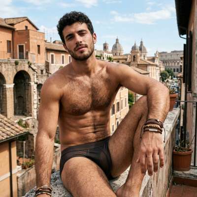 Every evening, the city lights kiss his silhouette. Pure, unfiltered beauty. #travel #underwear