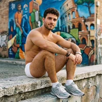 Every step he takes is pure confidence. 🔥 #malebeauty #antiquity #underwear #travel
