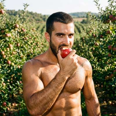 Every bite of that apple is pure temptation. 🍏🔥 #nature #hairy